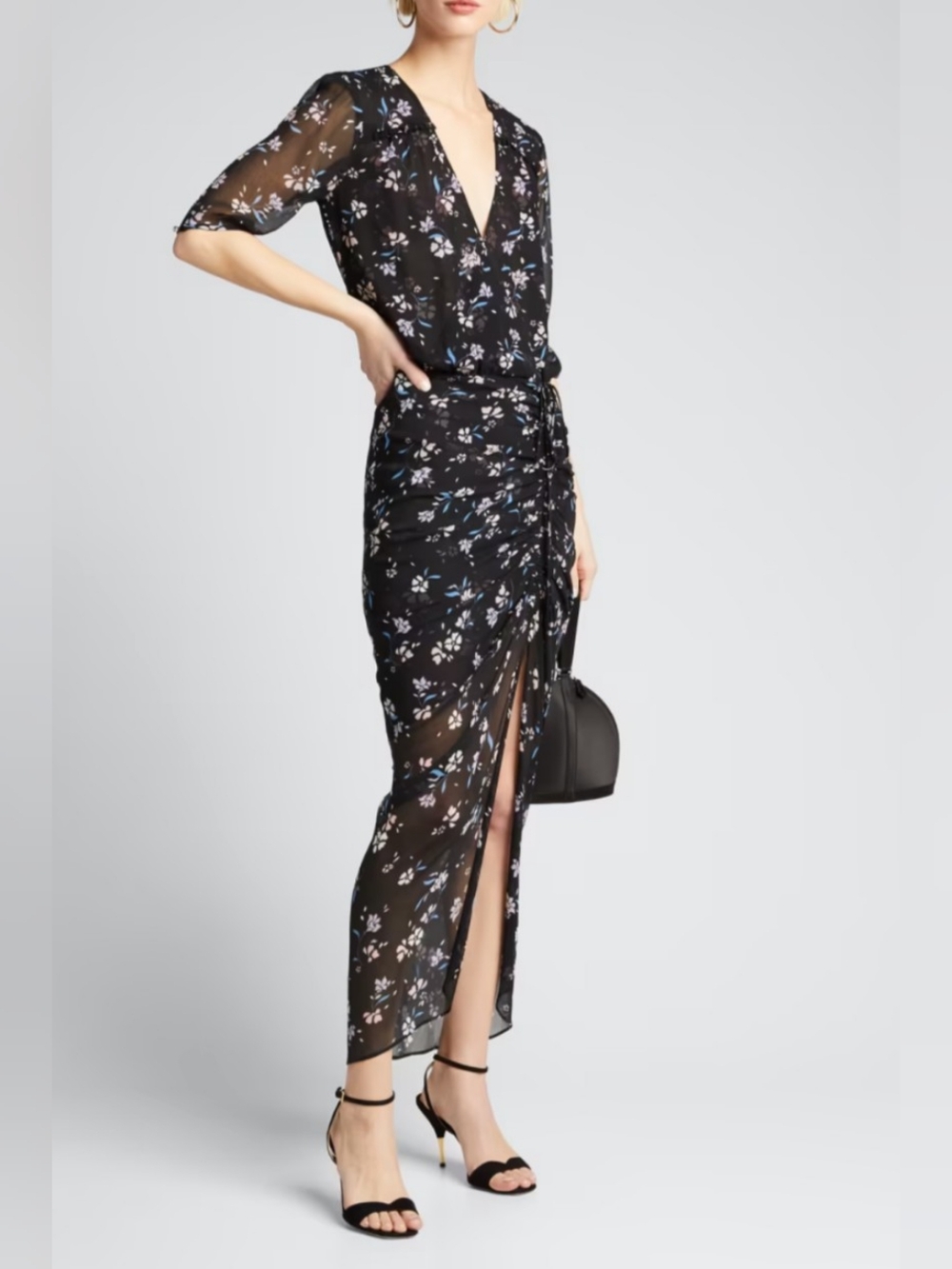 Veronica Beard Mariposa Dress Floral Silk Midi Dress Size 2 NWT
